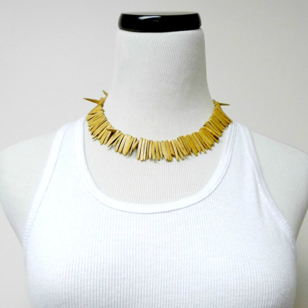 MERCEDES coco shell fringe necklace / choker